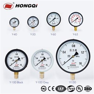 100mm Economaidd Isaf Mount / Cefn Mount / Manomedr Achos Dur Fflans M20 * 1.5, G1 / 2 '', 1/2 '' NPT ± 1.6% Cywirdeb