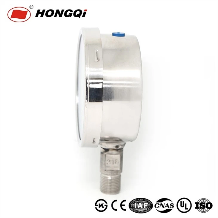Hongqi Full Stainless Steel Shock-Proof Capsule Pressure Gauge